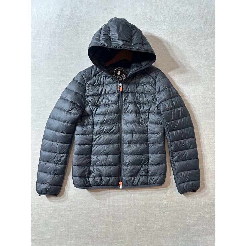 SAVE THE DUCK Women's Black Hooded Puffer Jacket